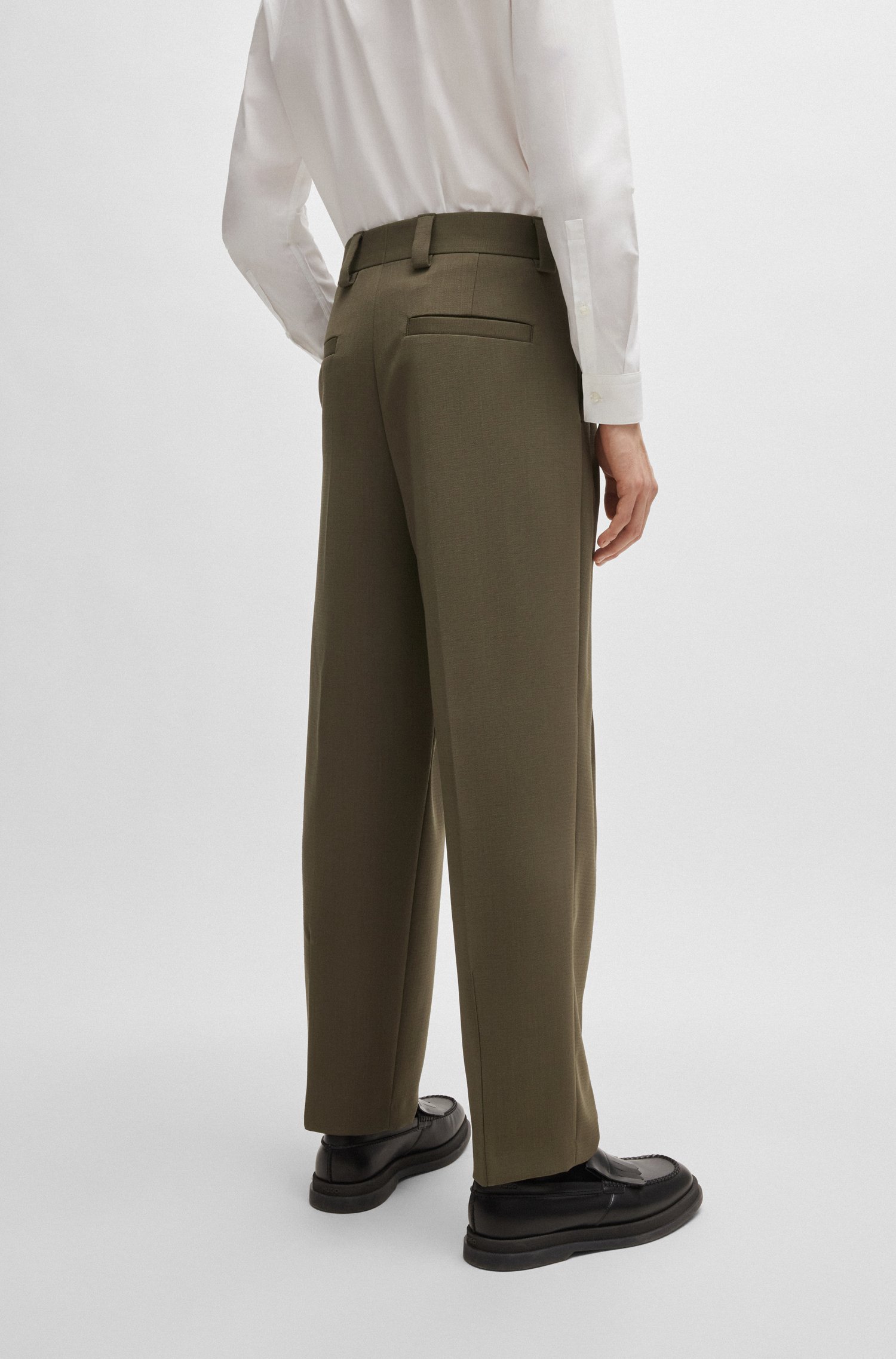 Tailored trousers a stretch-wool blend