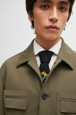 Button-up jacket in super-flex cloth, Khaki