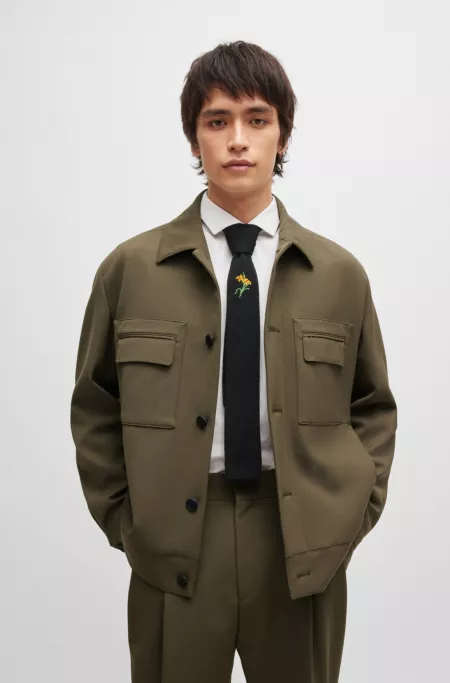 Button-up jacket in super-flex cloth