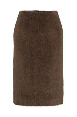 brown wool pencil skirt