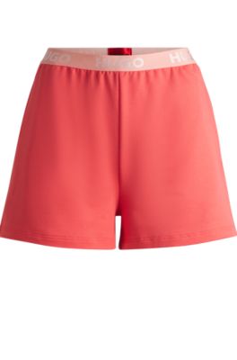 Hugo Boss Logo-waistband Shorts In Terry In Light Red