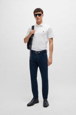 Vaqueros slim fit de tejido vaquero el&aacute;stico negro con estirado mec&aacute;nico, Azul oscuro