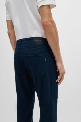 Vaqueros slim fit de tejido vaquero el&aacute;stico negro con estirado mec&aacute;nico, Azul oscuro