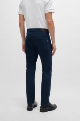 Vaqueros slim fit de tejido vaquero el&aacute;stico negro con estirado mec&aacute;nico, Azul oscuro