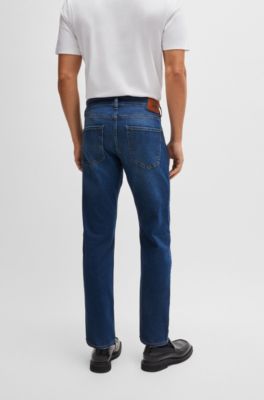 Delaware Slim-fit jeans in dark-blue super-soft denim, Blue