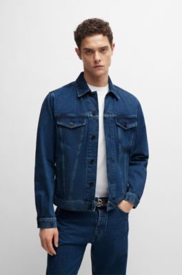 Regular-fit jacket blue rigid denim