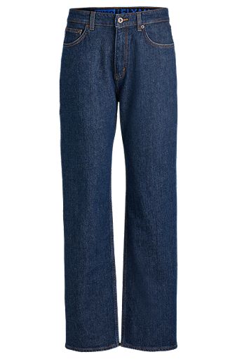 Blue salt-and-pepper jeans in comfort-stretch denim, Dark Blue