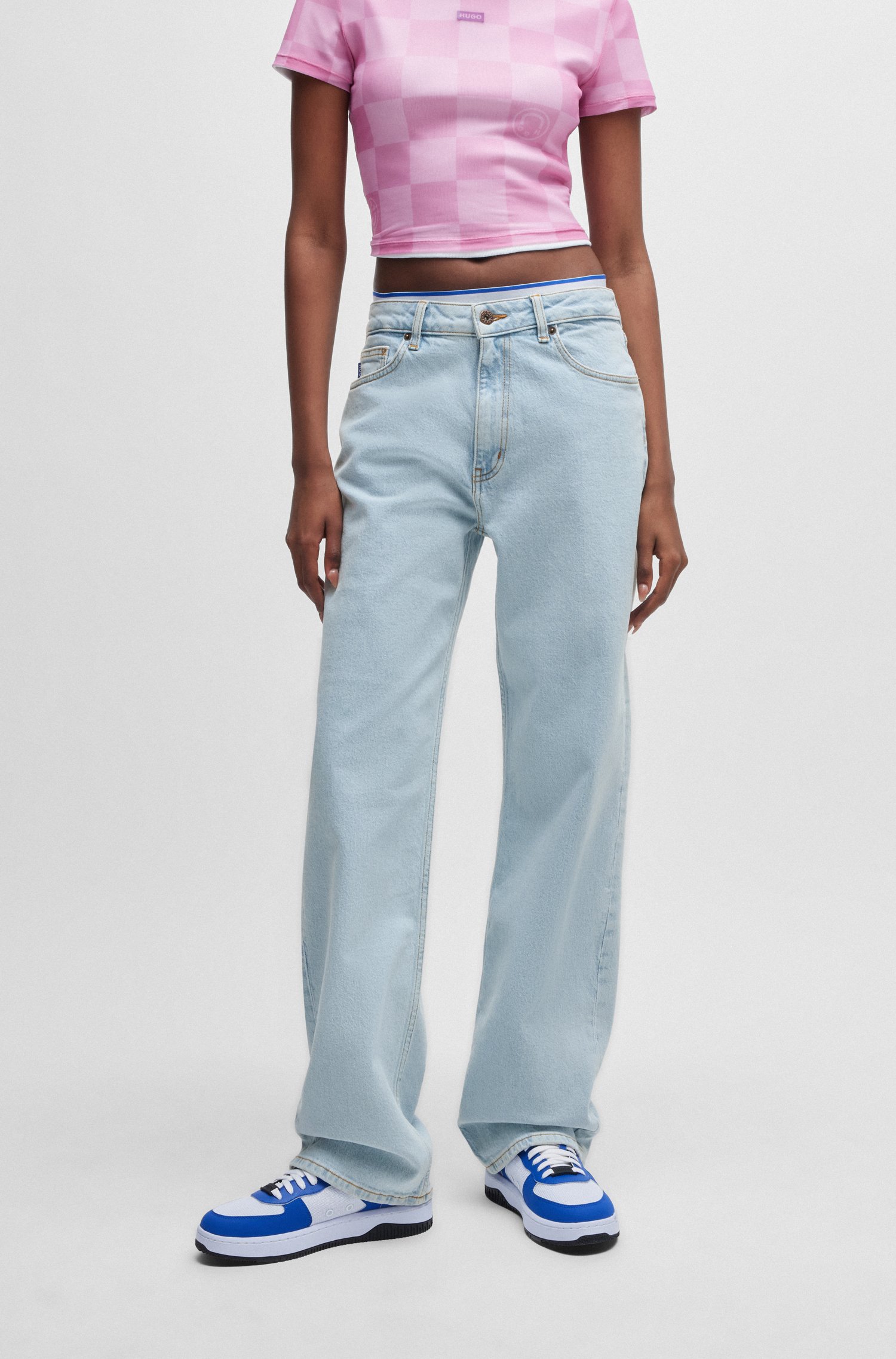 Straight-fit jeans light-blue stretch denim