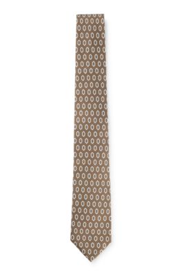 Silk tie with digital print, Light Green