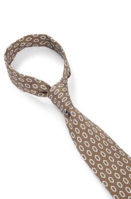 Silk tie with digital print, Light Green