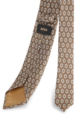 Silk tie with digital print, Light Green