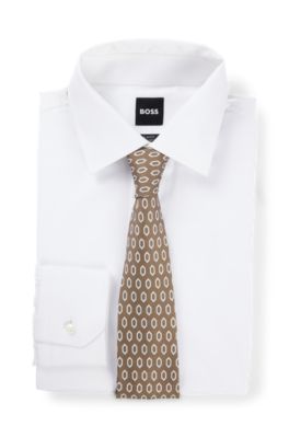 Silk tie with digital print, Light Green