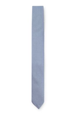 Hugo Boss Silk Tie With All-over Jacquard Pattern In Light Blue