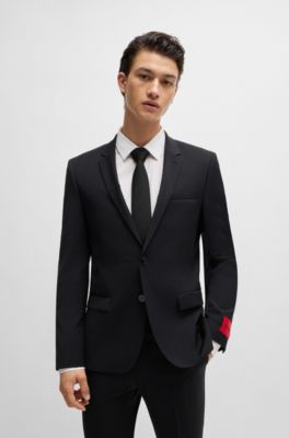 Silk-blend tie with jacquard weave, Black