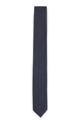Hugo Boss Silk-blend Tie With Jacquard Weave In Dark Blue