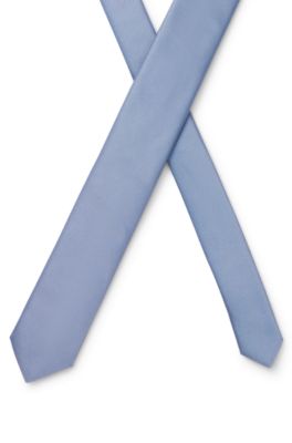 Silk-blend tie with jacquard weave, Light Blue
