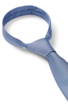 Silk-blend tie with jacquard weave, Light Blue