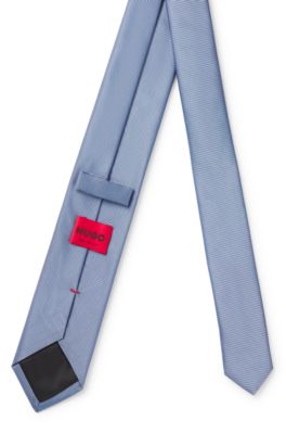 Silk-blend tie with jacquard weave, Light Blue