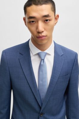 Silk-blend tie with jacquard weave, Light Blue