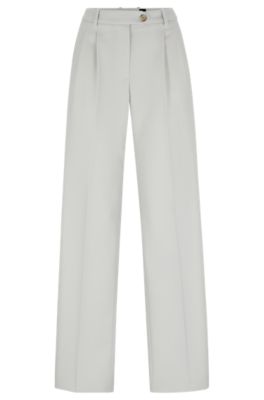 Formal trousers in a heavyweight wool blend, White