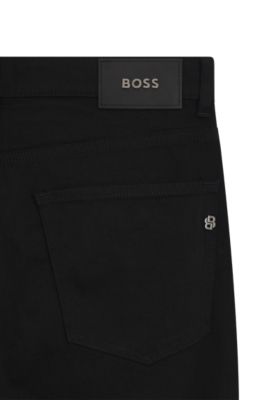 Maine Black-black regular-fit jeans in cashmere-touch Italian denim, Black