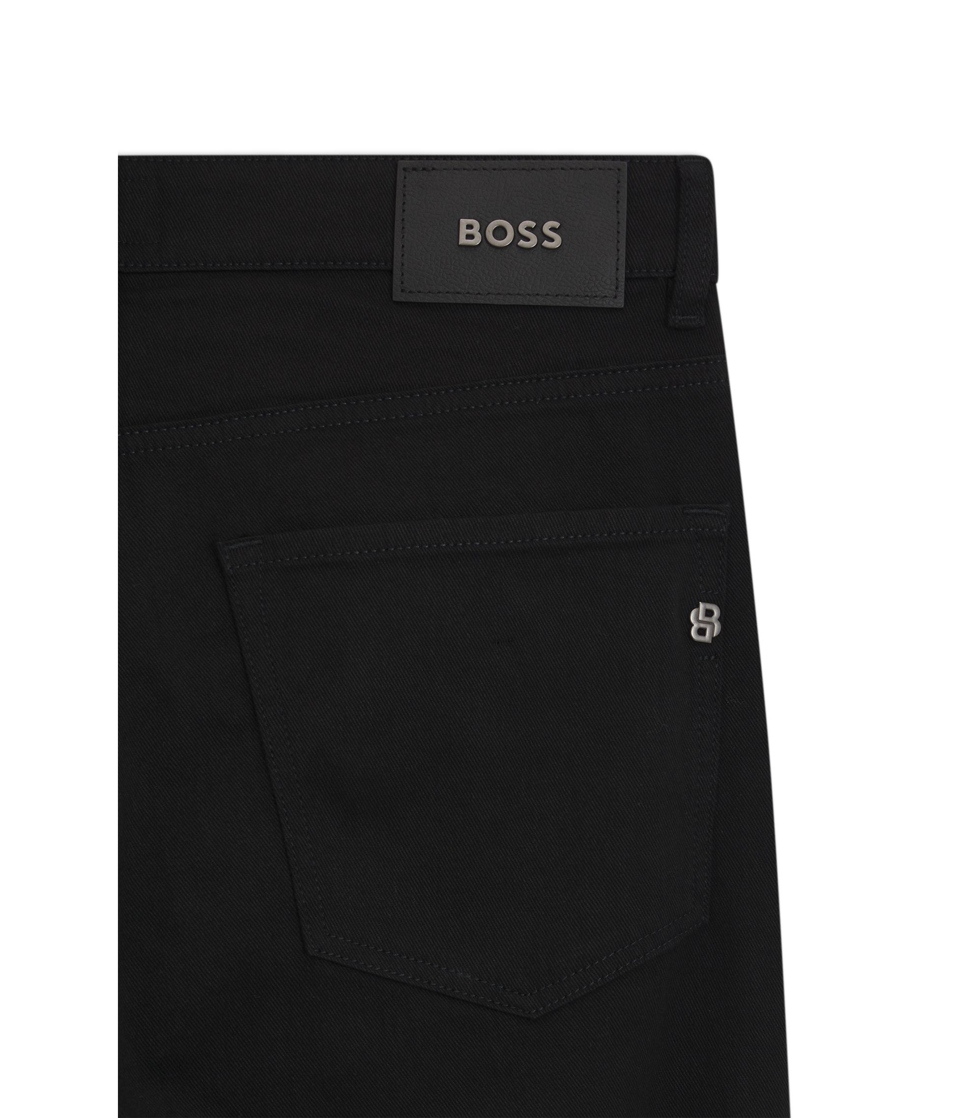 BOSS - Maine Black-black regular-fit jeans in cashmere-touch 
