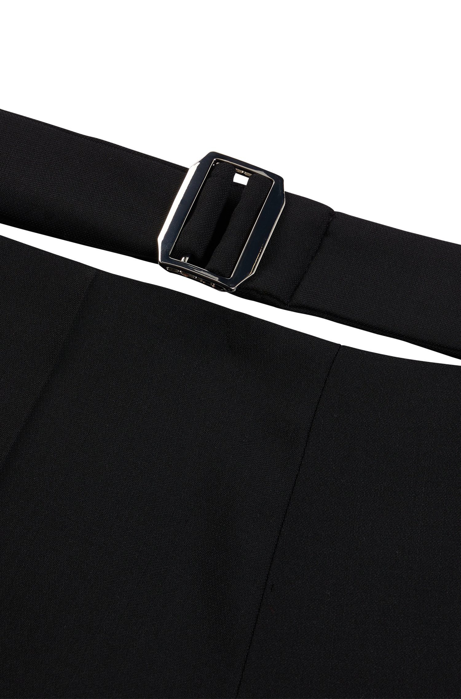 Stretch-wool trousers with feature waist and soft drape