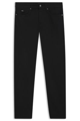 Slim-fit jeans in black stretch denim, Black
