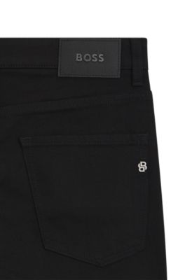 Black-black slim-fit jeans in Italian denim, Black