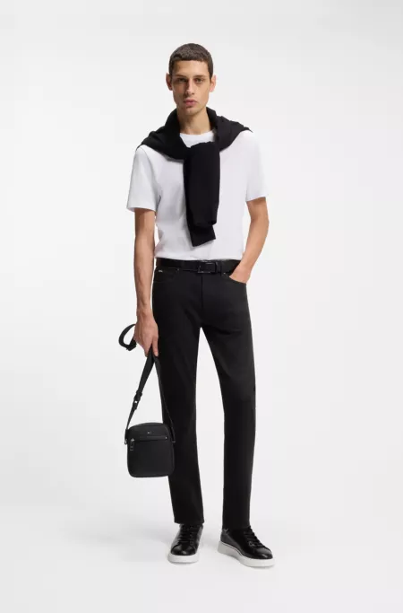 Black-black slim-fit jeans in Italian denim