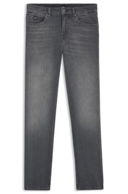 Delaware slim-fit jeans in gray stretch denim, Grey