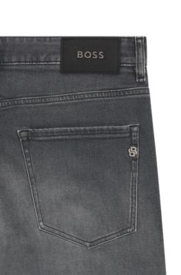 Grey slim-fit jeans in stretch denim, Grey