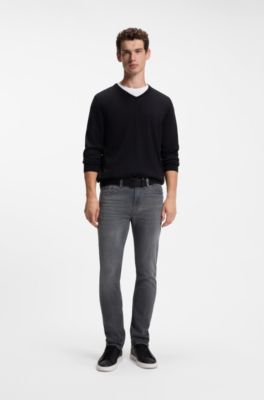 Delaware slim-fit jeans in gray stretch denim, Grey