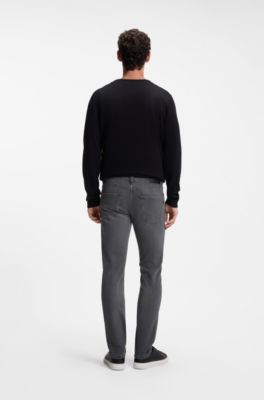 Delaware slim-fit jeans in gray stretch denim, Grey