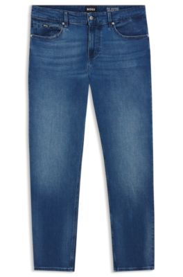 Jean Regular Maine en denim bleu tr&egrave;s doux, Bleu