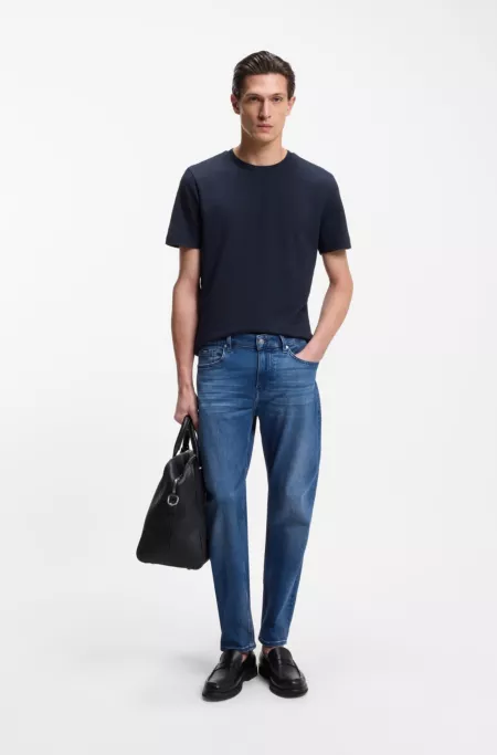 Maine Blue regular-fit jeans in cashmere-touch denim