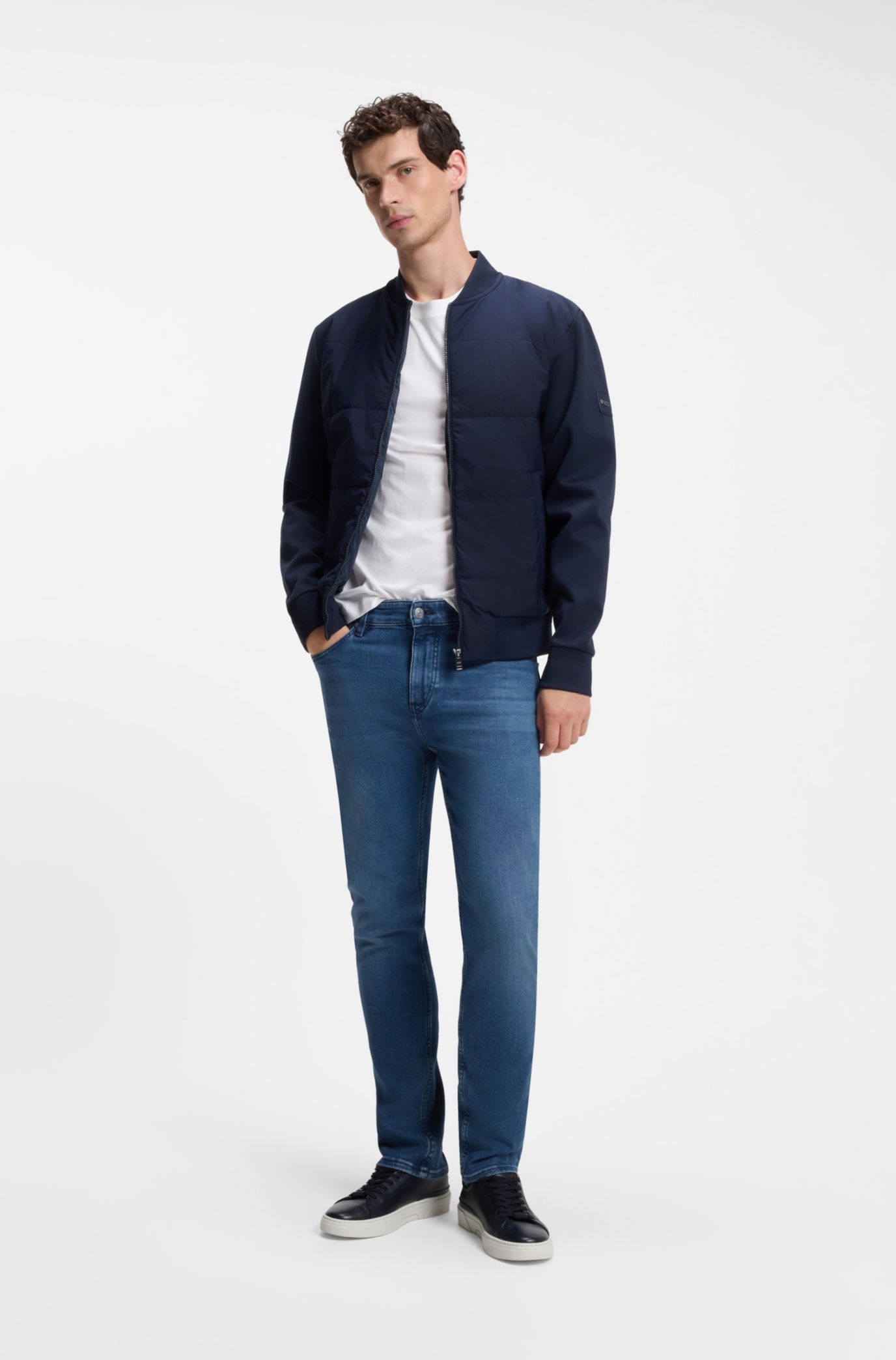 BOSS - Slim-fit jeans in super-soft stretch denim - Blue