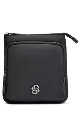 Shop Hugo Boss Envelope Bag With Double-monogram Hardware Trim In Black