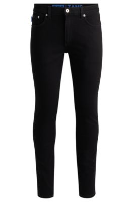 Shop Hugo Extra-slim-fit Jeans In Black Stretch Denim