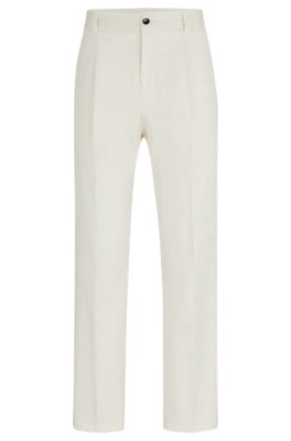 Pantalon habill&eacute; en coton stretch performant, Blanc