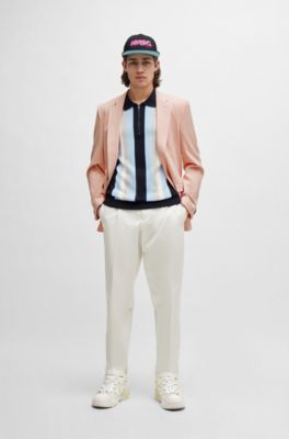 Pantalon habill&eacute; en coton stretch performant, Blanc