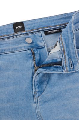 Slim-fit jeans in light-blue soft stretch denim, Light Blue