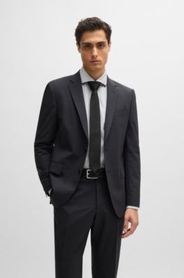 Silk-blend tie with micro-patterned jacquard, Black