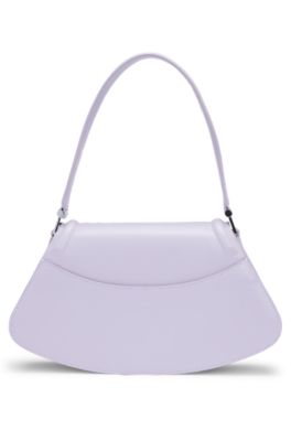 Leather shoulder bag with signature hardware, Light Purple