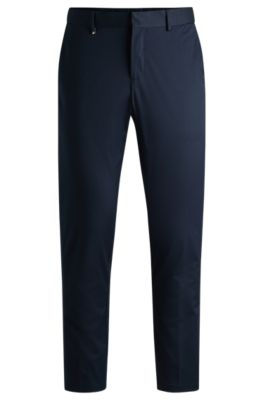 Hugo Boss Boss Perin Linen Blend Drawstring Pants In Dark Blue