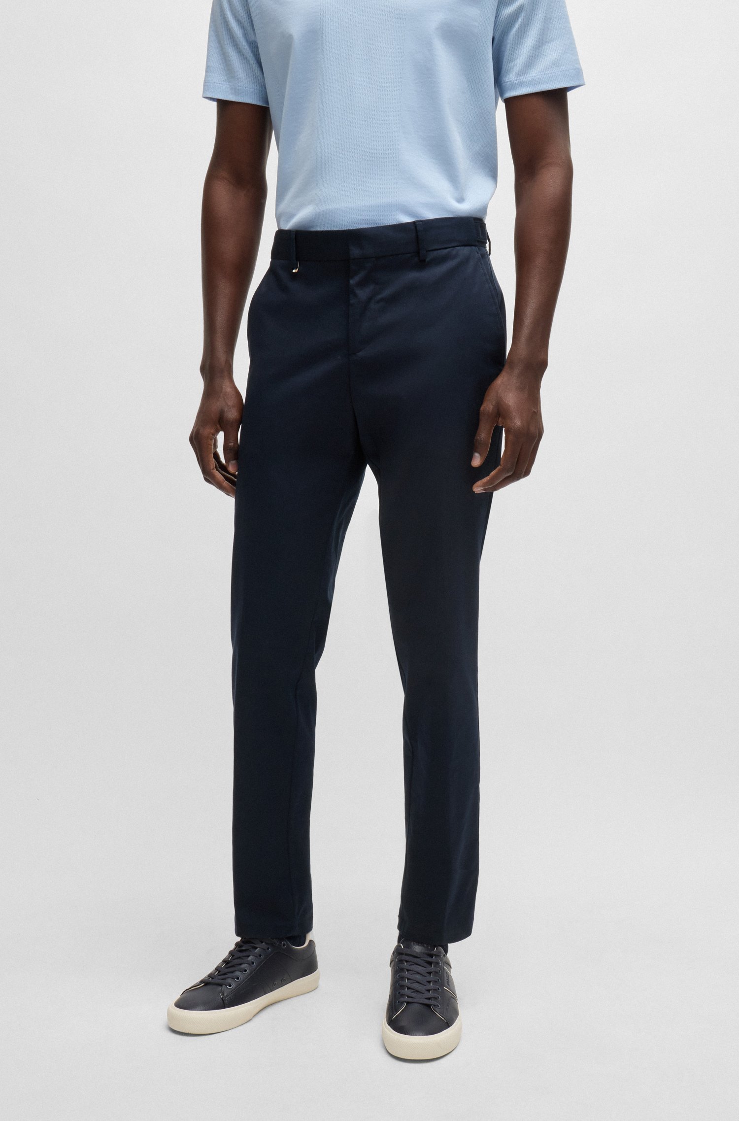 Slim-fit trousers stretch cotton