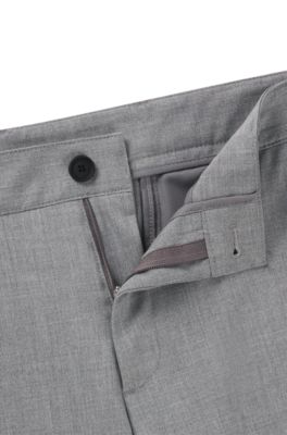 Pantalones slim fit plegables de tejido multiel&aacute;stico, Plata
