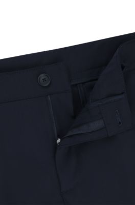 Packable slim-fit trousers with four-way stretch, Dark Blue