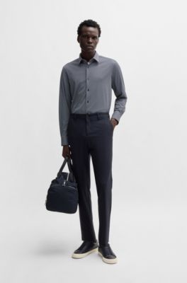 Packable slim-fit trousers with four-way stretch, Dark Blue