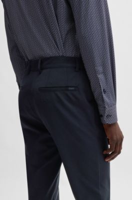 Packable slim-fit trousers with four-way stretch, Dark Blue